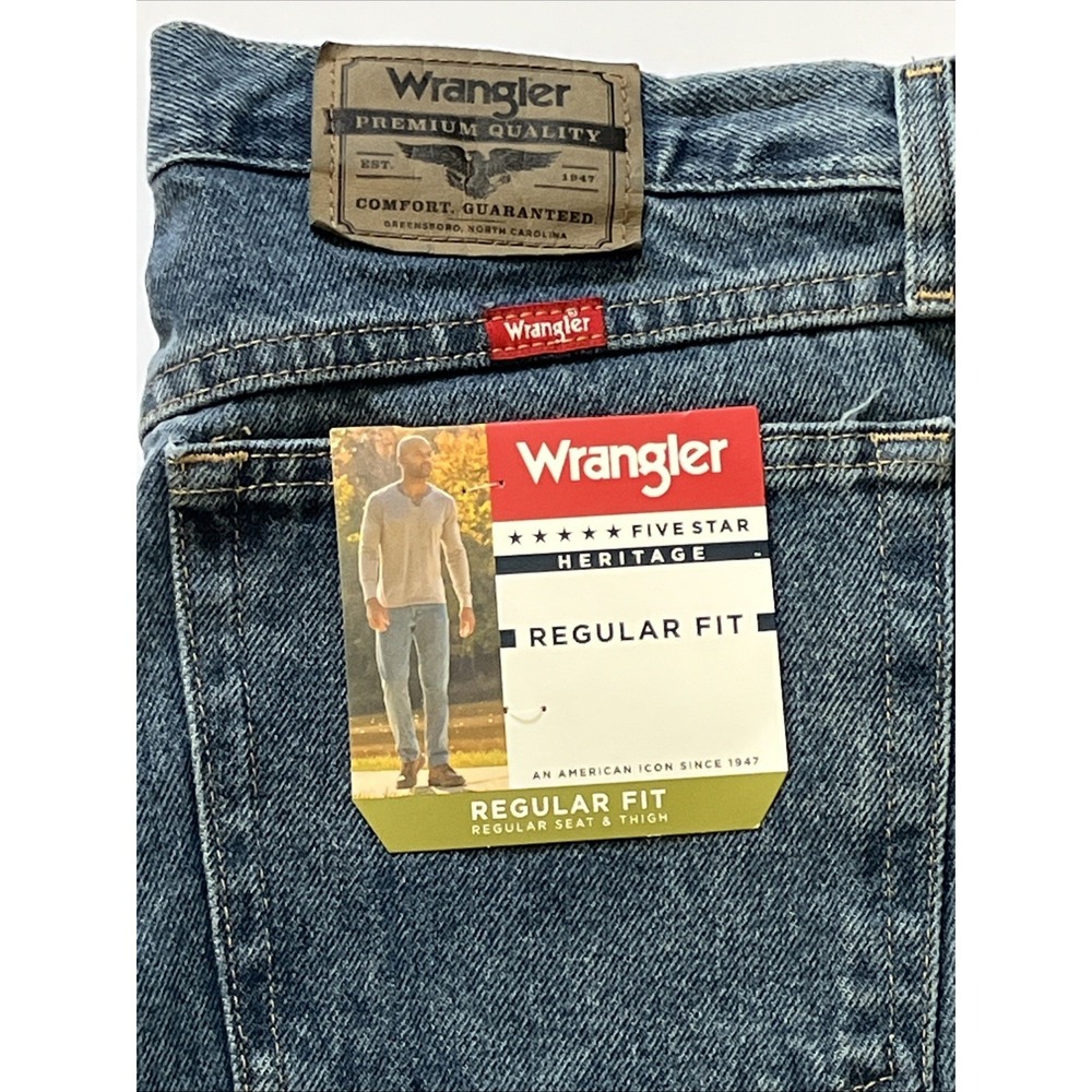 Wrangler Regular Fit Men's Five Star Jean 96501 - 100% Cotton 32x34 New - Picture 3 of 5